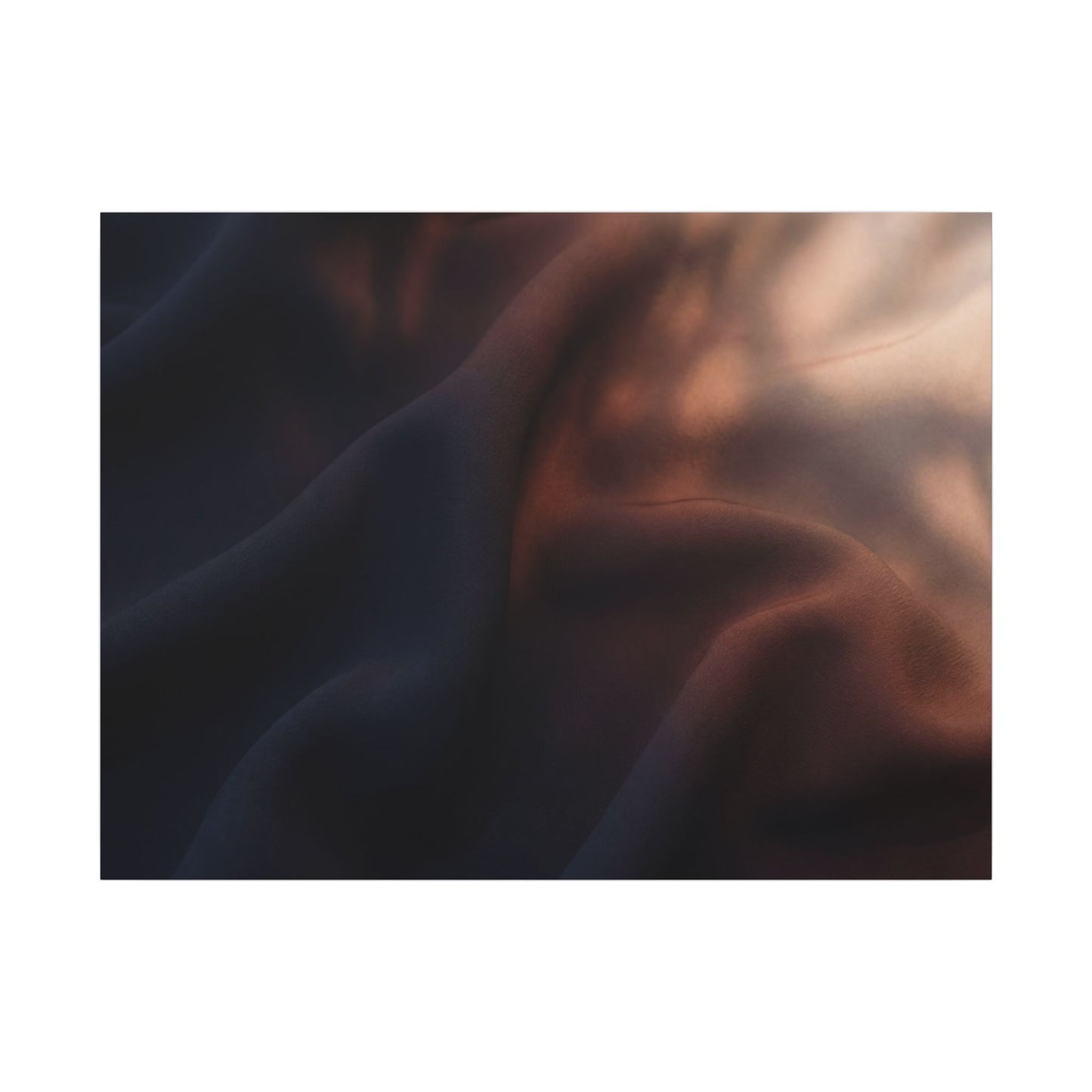 Dark Japandi Silk Drape in Dawn | Shadow Zen Canvas Art Art Print