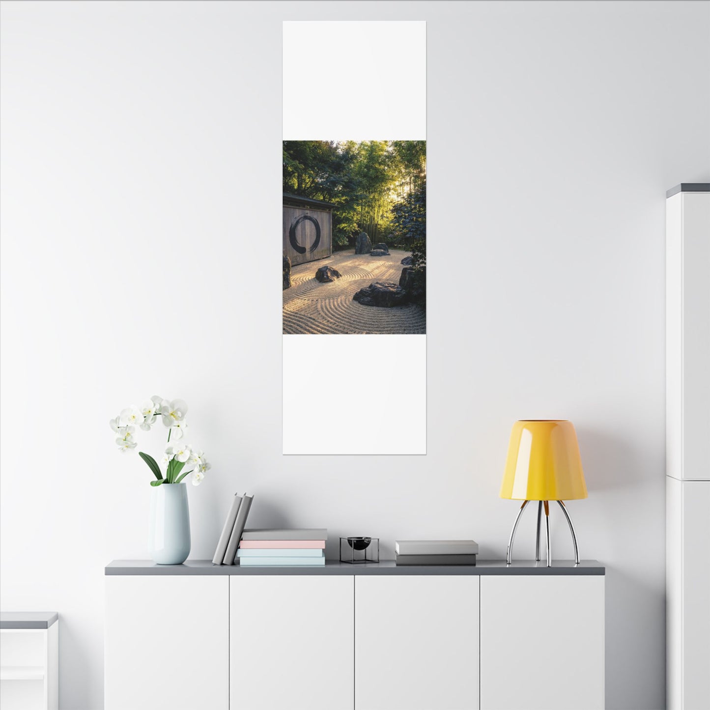 Rock Garden Enso Canvas Art | Tranquil Zen Art