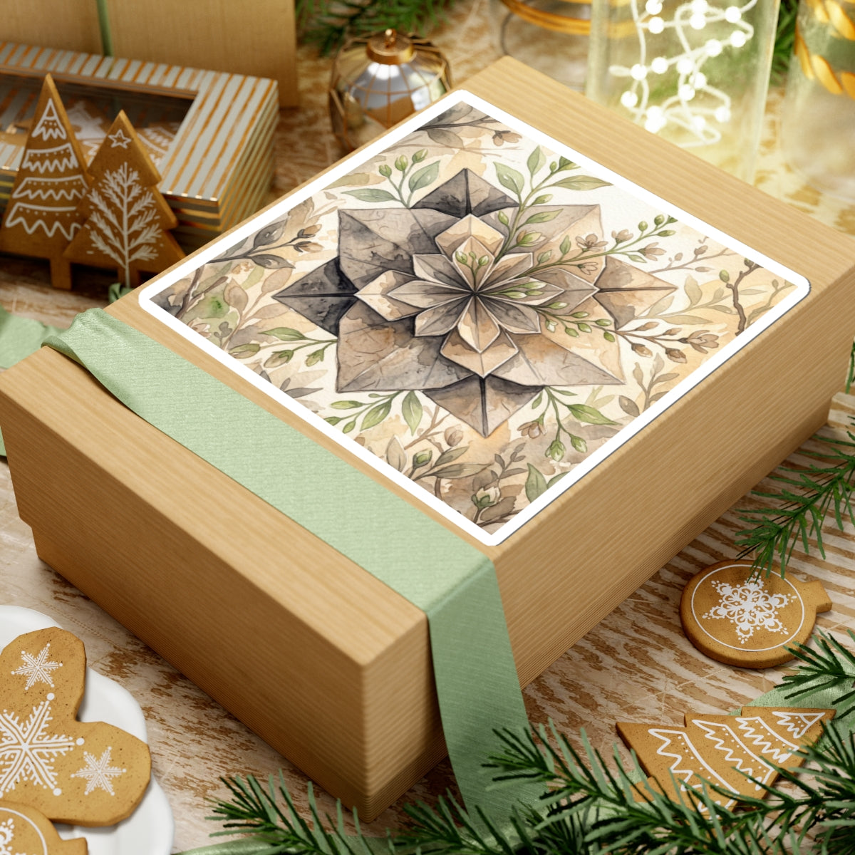 Golden Hour Paper Fold Sticker - Japandi Mono No Aware Art Print