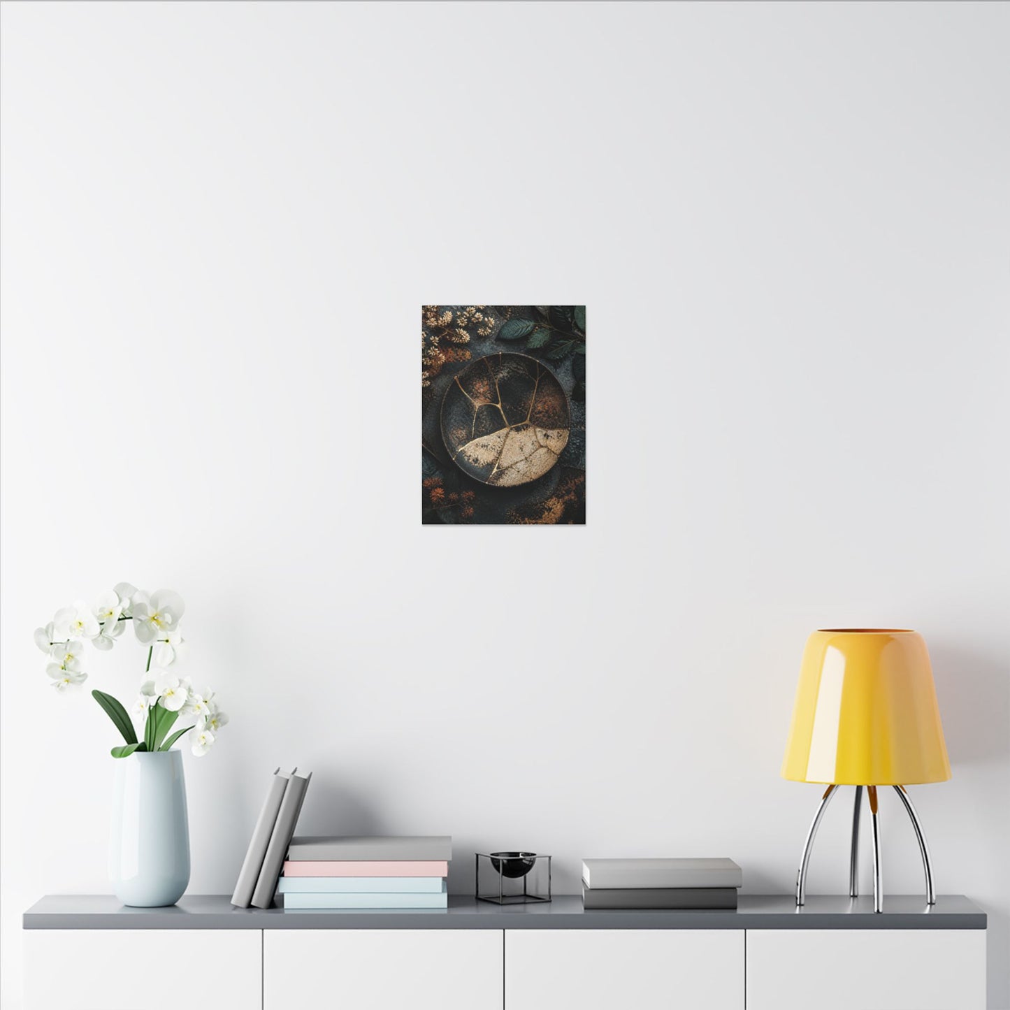 Kintsugi Rust Patina in Dawn | Gold Repair Canvas Art