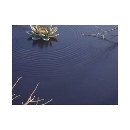 Lotus Flower Canvas Art | Winter Zen Karesansui Art