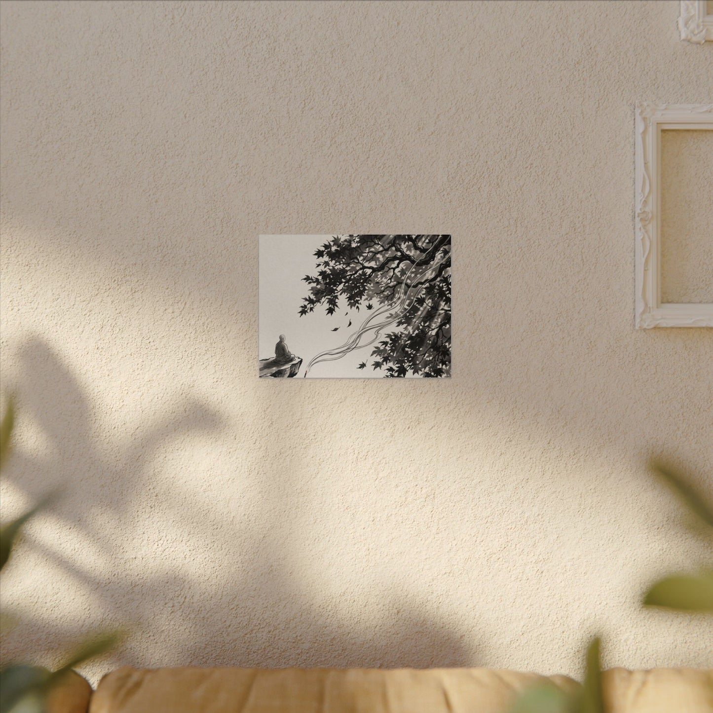 Serene Incense Smoke Canvas Art - Ukiyo E Inspired Zen