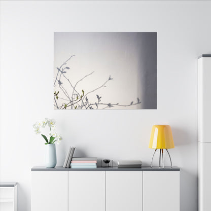 Japandi Shadow Play in Dawn | Japanese Pattern Canvas Art