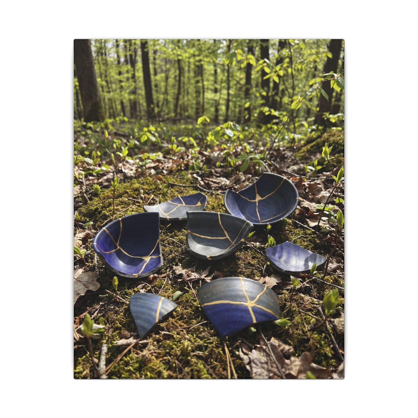 Philosophical Broken Pottery Canvas Art - Broken Beauty Kintsugi