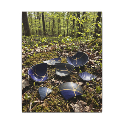 Philosophical Broken Pottery Canvas Art - Broken Beauty Kintsugi