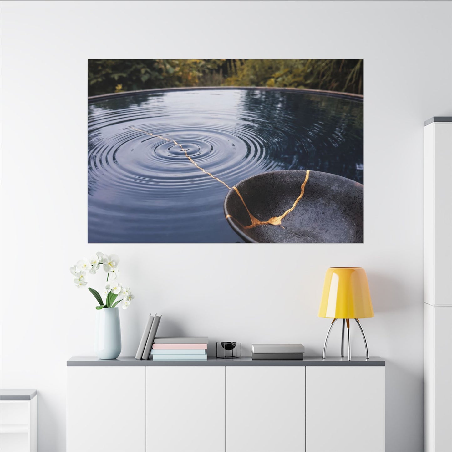 Kintsugi Water Ripple in Overcast | Broken Beauty Canvas Art