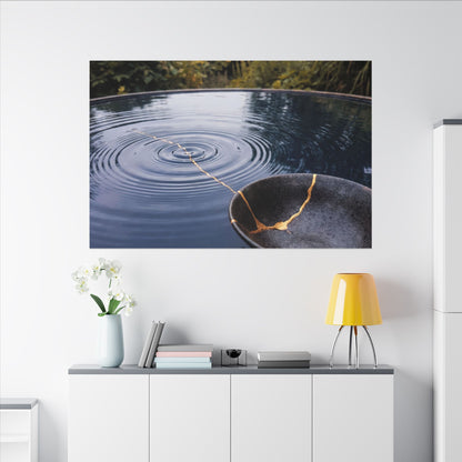 Kintsugi Water Ripple in Overcast | Broken Beauty Canvas Art
