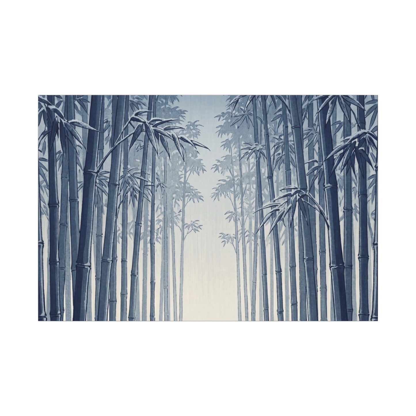 Bamboo Grove Canvas Art | Winter Zen Ukiyo E Inspired Art