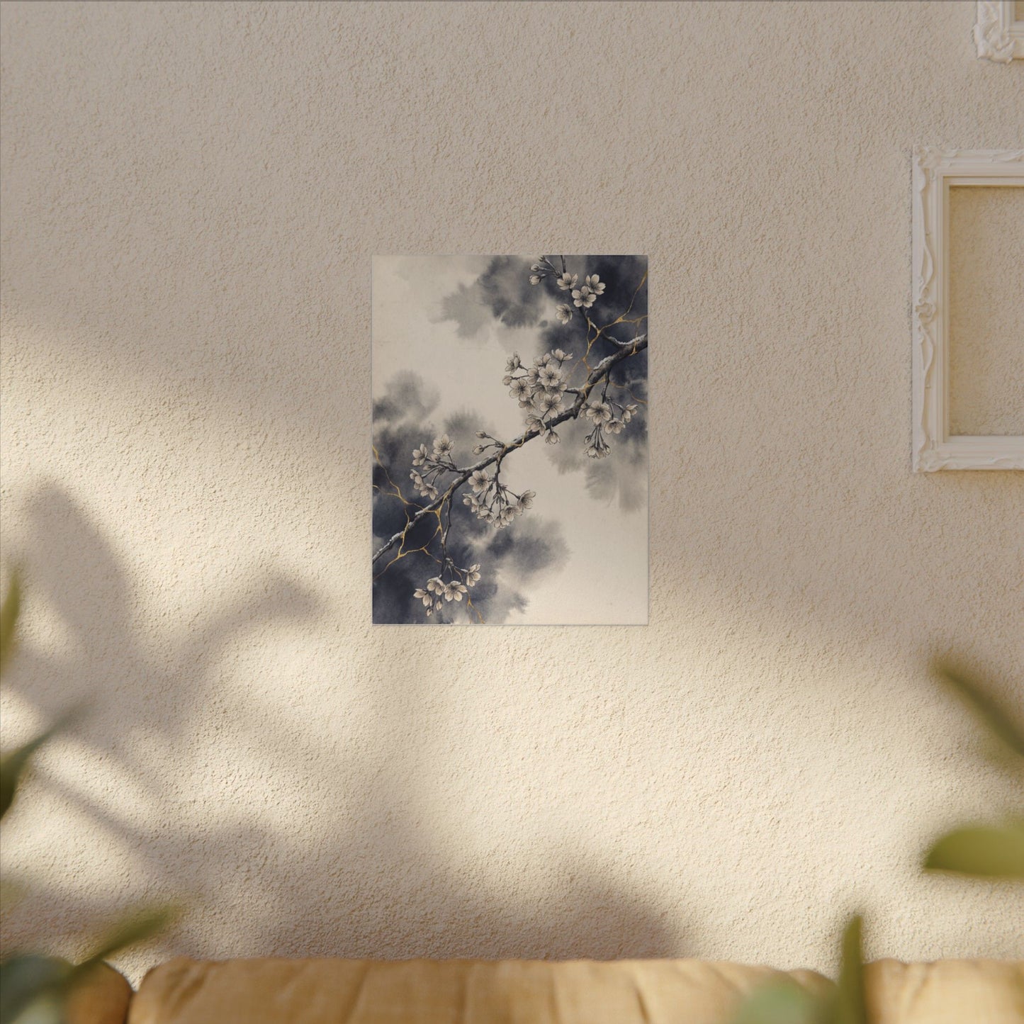 Ma Cherry Blossom Canvas Art - Kintsugi Gold Vein