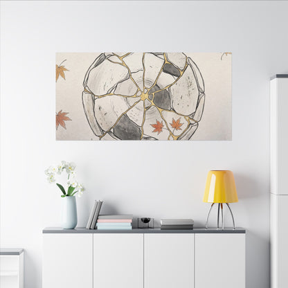 Japandi Broken Pottery in Dawn | Minimal Line Canvas Art