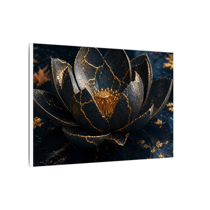 Moonlight Lotus Flower Canvas Art - Kintsugi Fukinsei