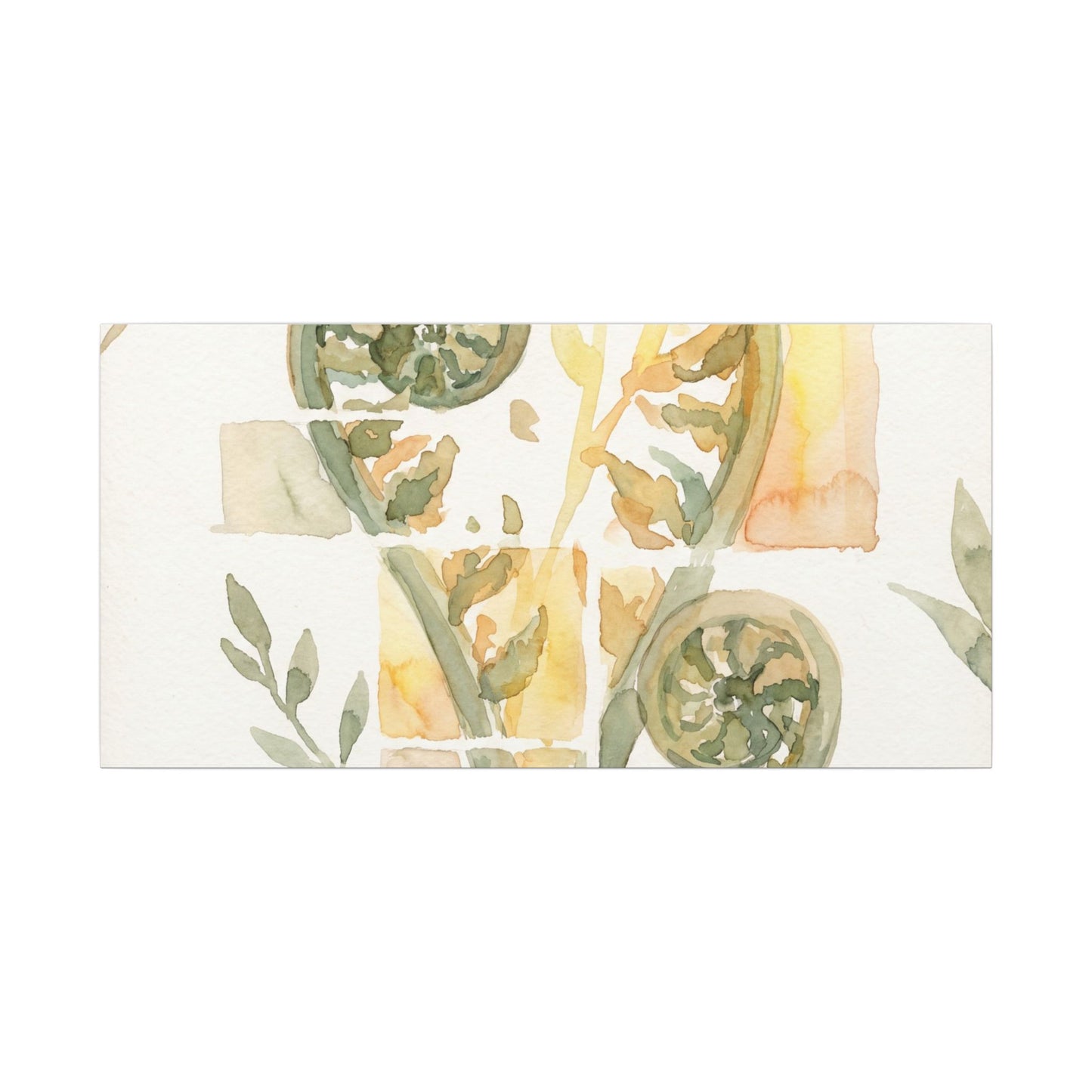 Earthy Fern Unfurling Canvas Art - Watercolor Japandi