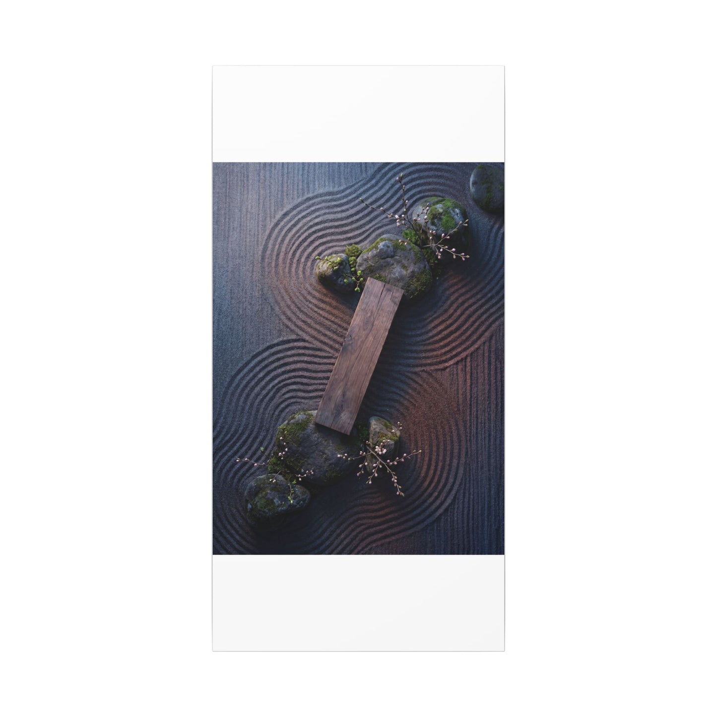Spring Rock Garden Moody Minimal Canvas Art | Atmospheric Decor