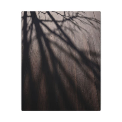 Dark Japandi Shadow Play in Dawn | Moody Minimal Canvas Art