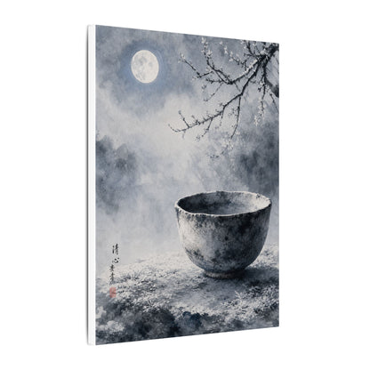 Seijaku Ceramic Bowl Canvas Art - Zen Sumi E