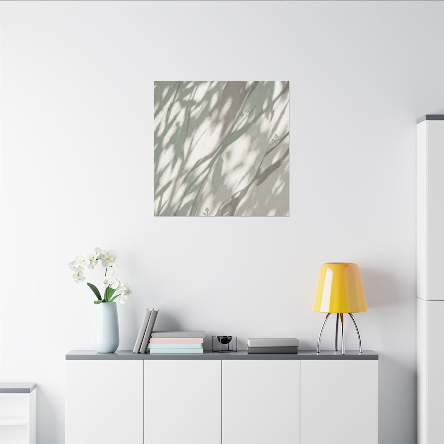 Japandi Shadow Play in Dappled | Japanese Pattern Canvas Art