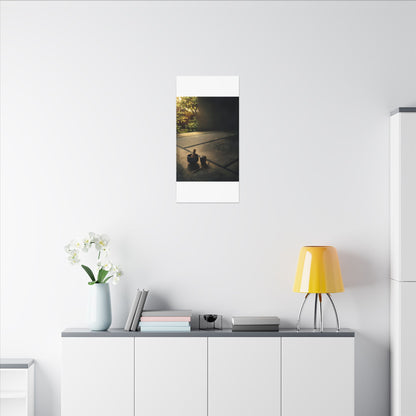 Dark Japandi Tea Ceremony in Golden Hour | Dark Texture Canvas Art