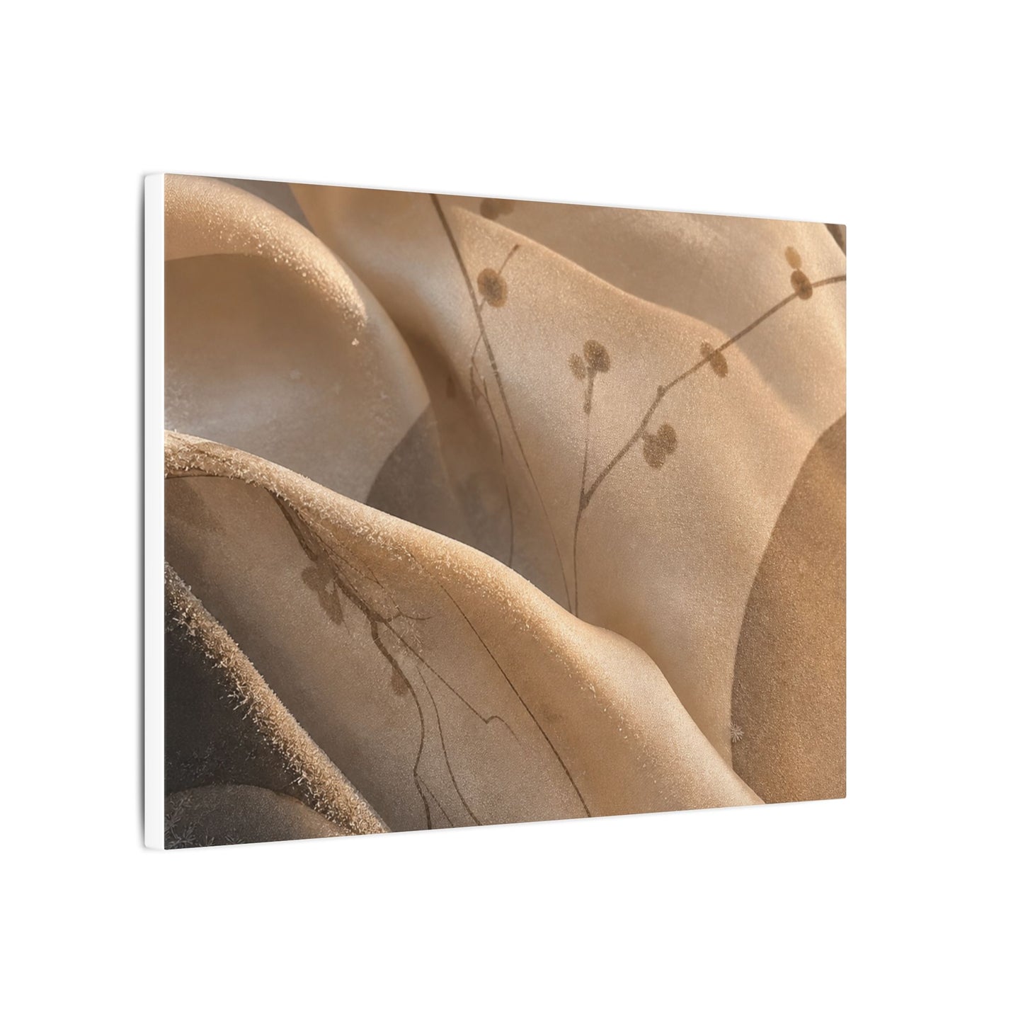 Japandi Silk Drape in Golden Hour | Japanese Pattern Canvas Art
