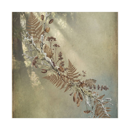 Winter Dried Flowers Forest Whimsy Canvas Art | Earthy Decor