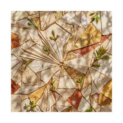 Artful Paper Fold Wall Art Print - Gold Repair Kintsugi