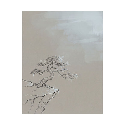 Ma Pine Tree Wall Art Print - Japandi Minimal Line