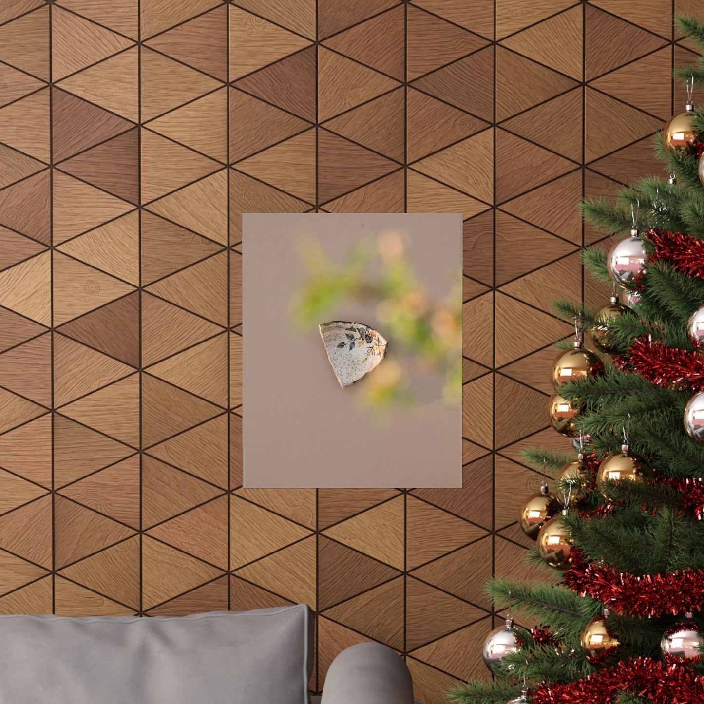 Ma Ceramic Bowl Wall Art Print - Japandi Japanese Pattern