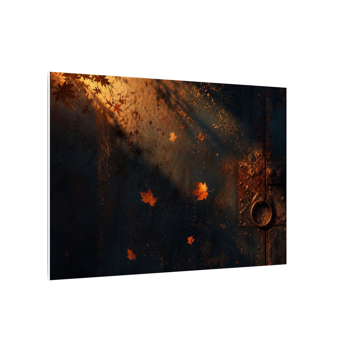 Dark Japandi Rust Patina in Golden Hour | Shadow Zen Canvas Art