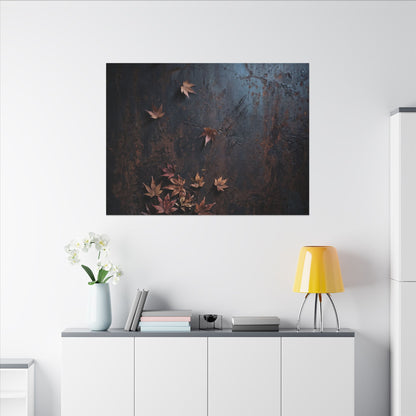 Moonlight Rust Patina Canvas Art - Dark Japandi Mono No Aware