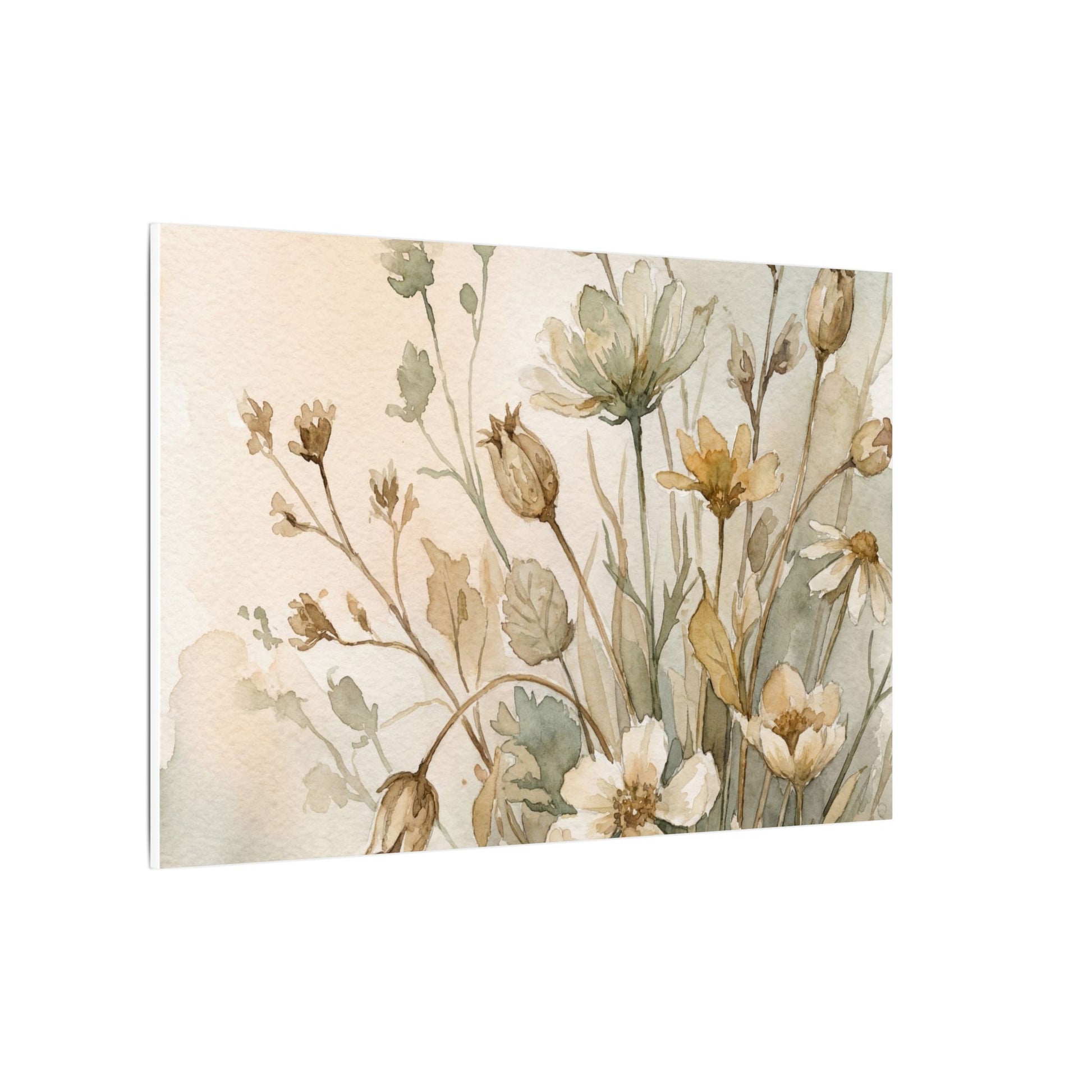 Summer Dried Flowers Watercolor Canvas Art | Elegant Decor Art Print