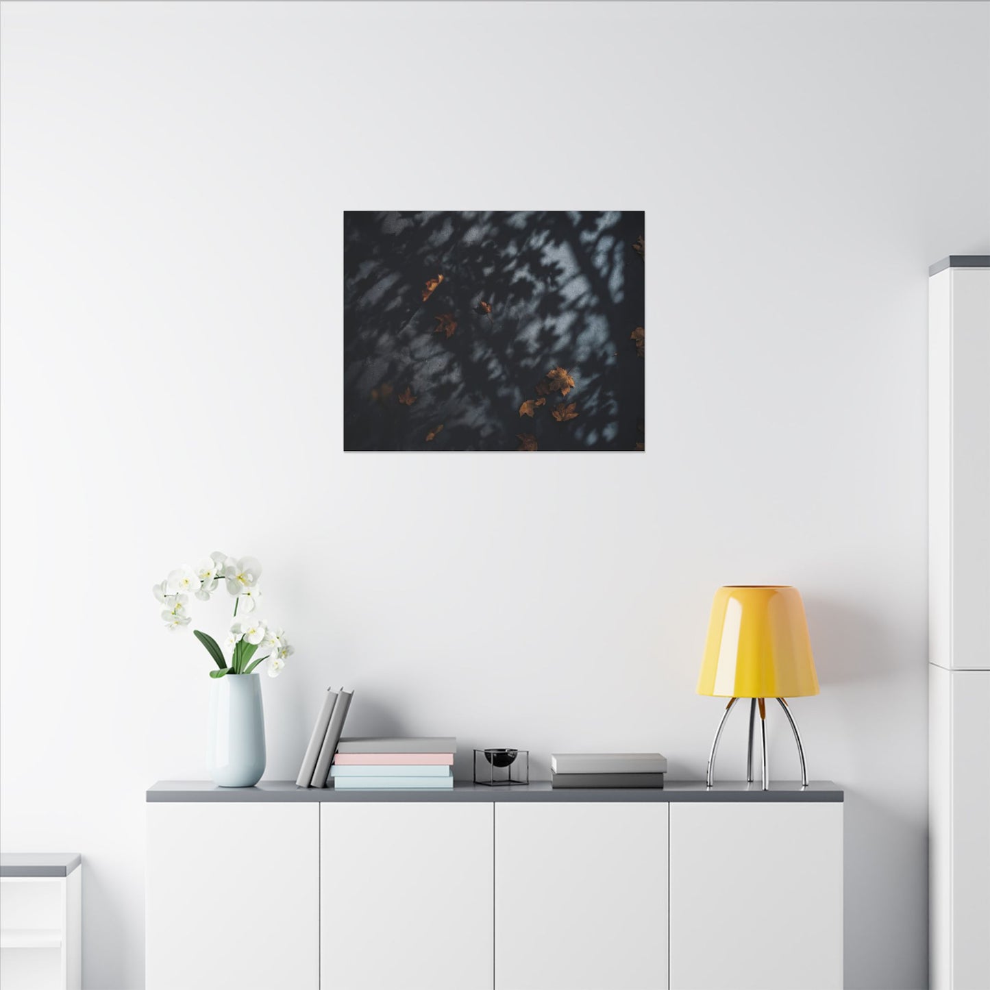 Autumn Shadow Play Shadow Zen Canvas Art | Atmospheric Decor