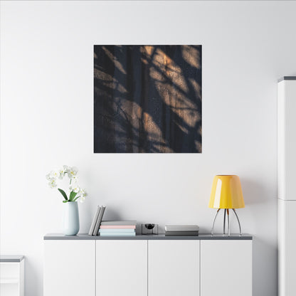 Dark Japandi Shadow Play in Golden Hour | Shadow Zen Canvas Art