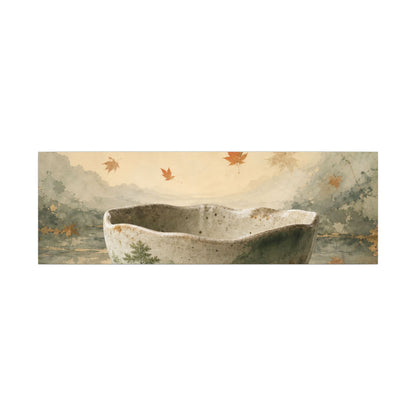Autumn Ceramic Bowl Watercolor Canvas Art | Cozy Decor