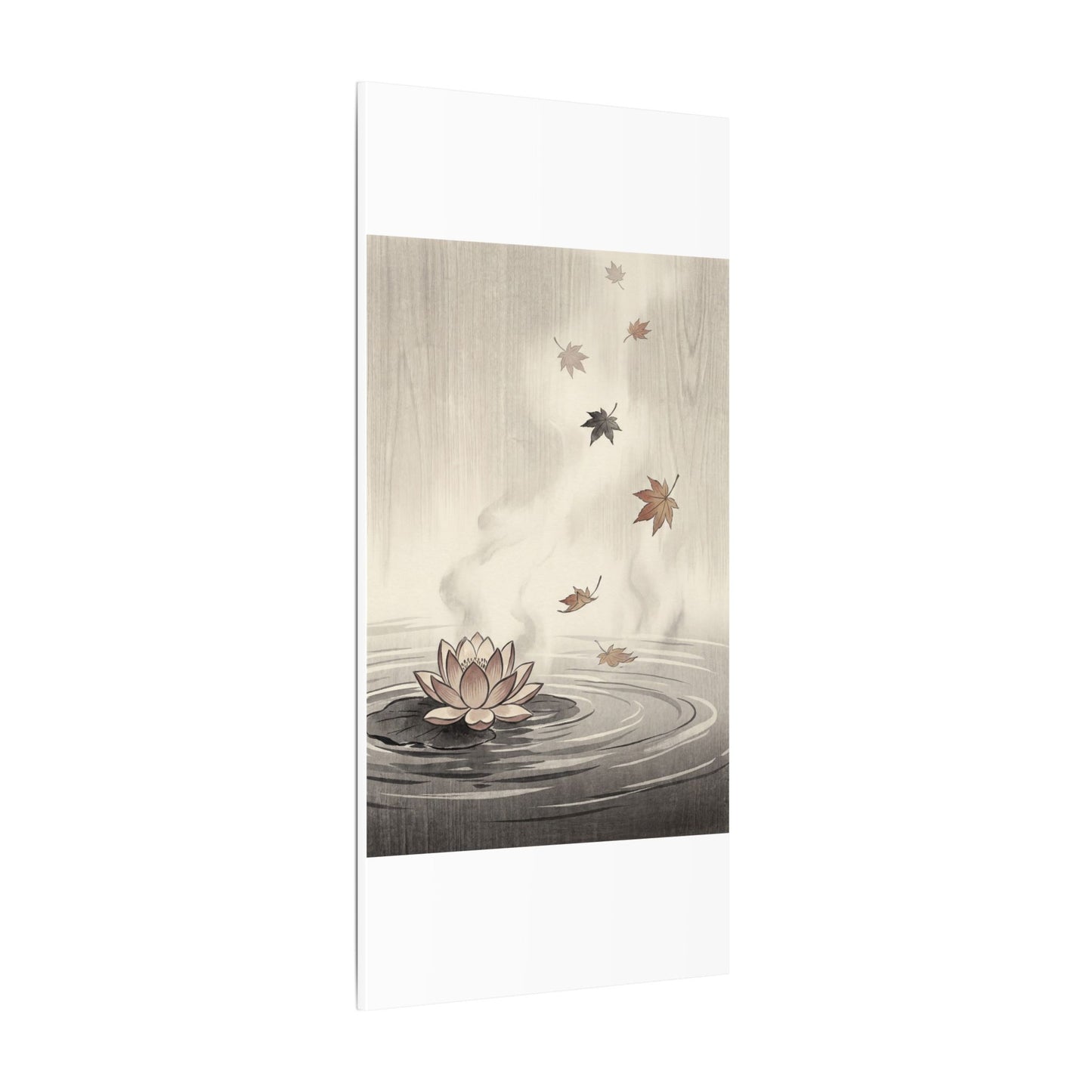 Lotus Flower Canvas Art | Autumn Zen Ukiyo E Inspired Art