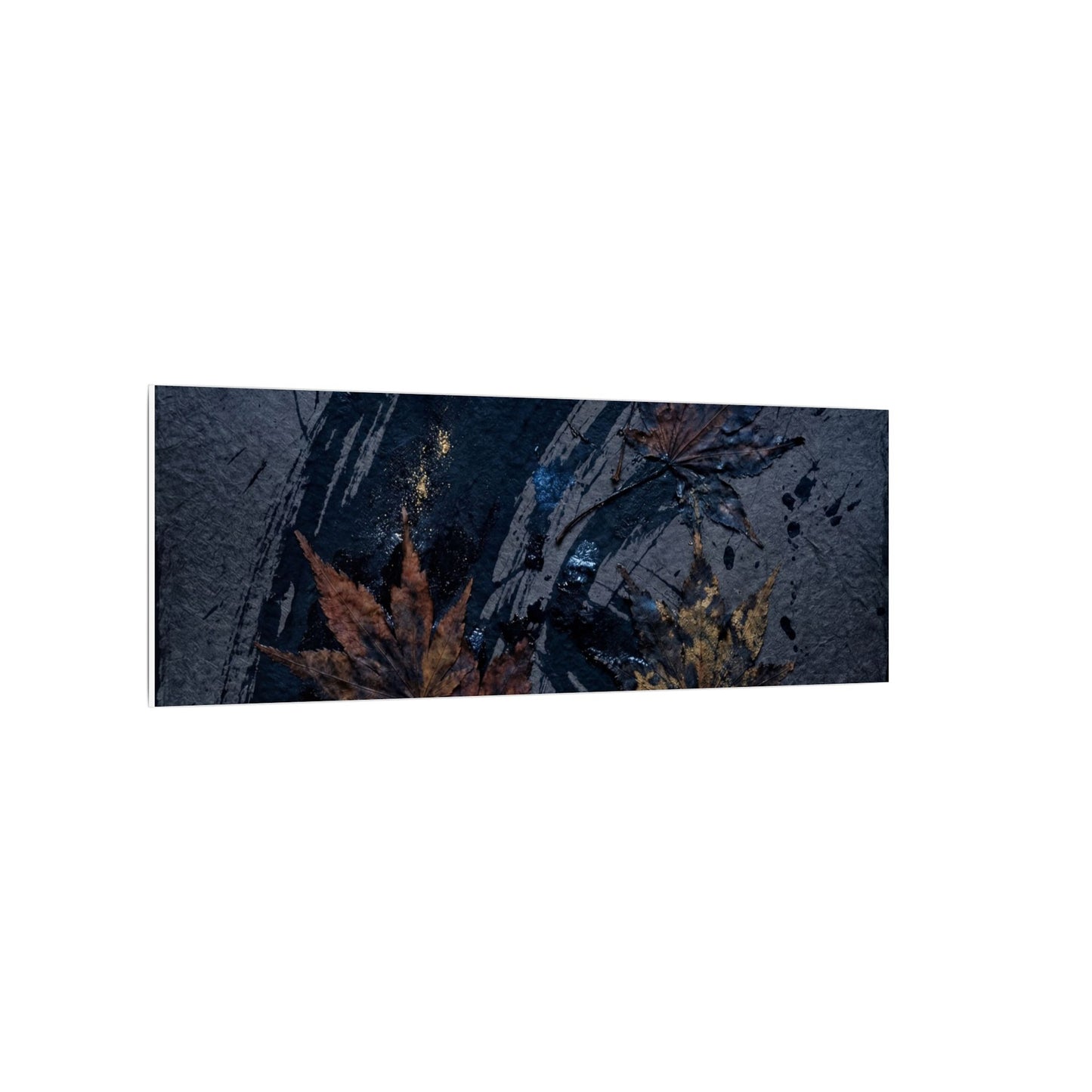 Sophisticated Ink Brushstroke Canvas Art - Dark Texture Dark Japandi