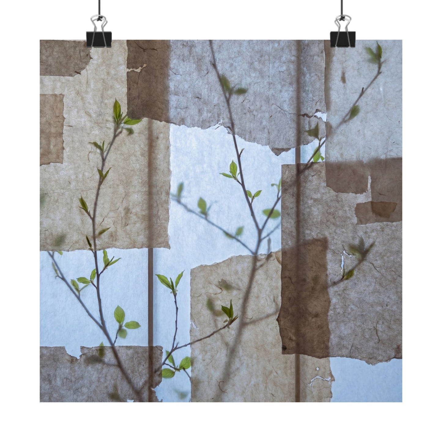 Shoji Screen Spring Wall Art Print | Japandi Earthy Design
