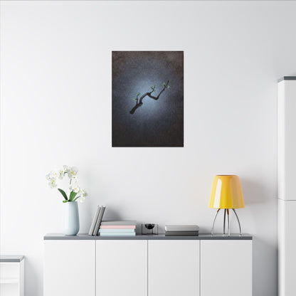 Ink Brushstroke Canvas Art | Spring Dark Japandi Moody Minimal Art