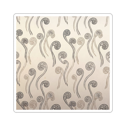 Summer Fern Unfurling Japanese Pattern Sticker | Neutral Decor