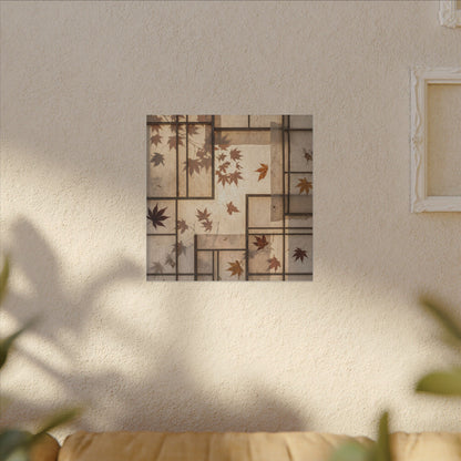 Shoji Screen Japanese Pattern Canvas Art | Neutral Japandi Art