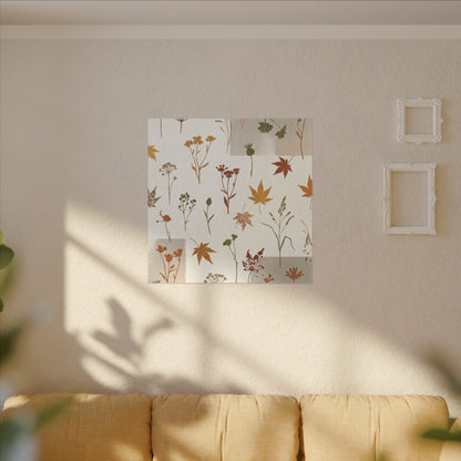 Autumn Dried Flowers Japanese Pattern Canvas Art | Elegant Decor
