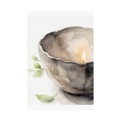 Spring Ceramic Bowl Watercolor Wall Art Print | Earthy Decor
