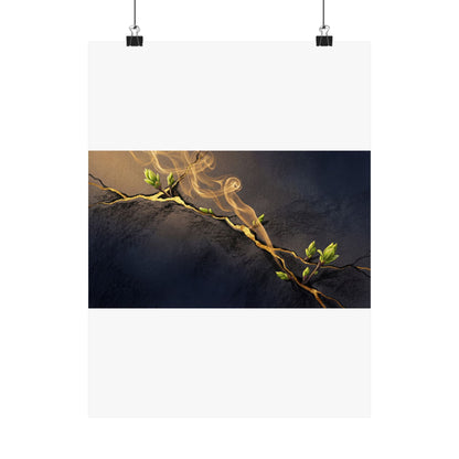 Ma Incense Smoke Wall Art Print - Kintsugi Gold Vein Art Print