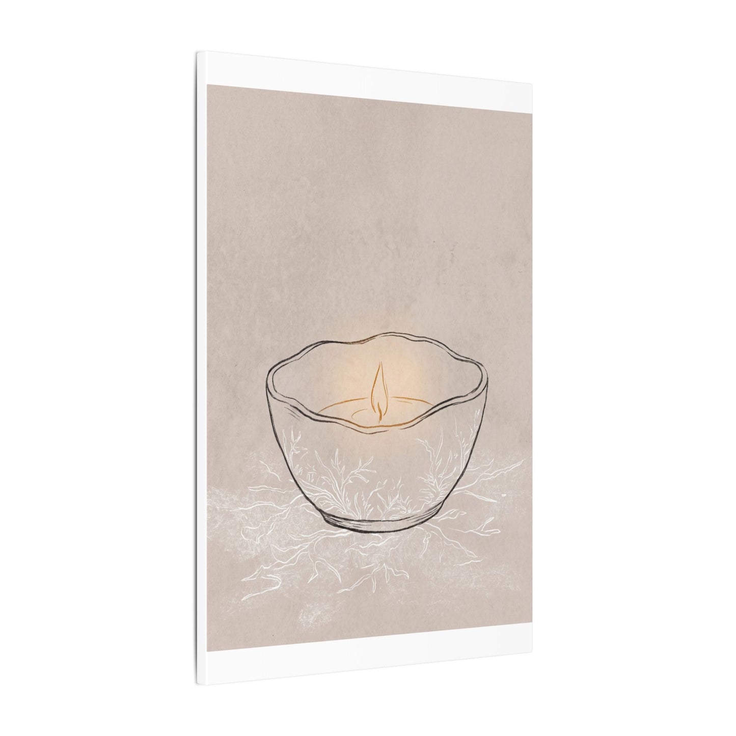 Ceramic Bowl Minimal Line Canvas Art | Neutral Japandi Art