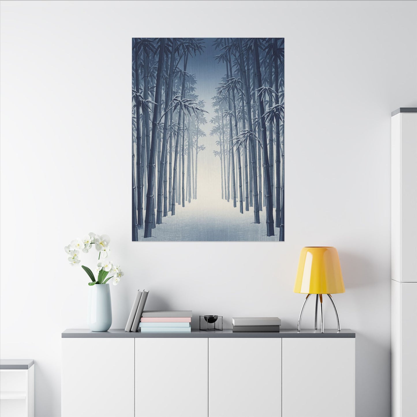 Bamboo Grove Canvas Art | Winter Zen Ukiyo E Inspired Art