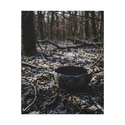 Dappled Ceramic Bowl Canvas Art - Dark Japandi Kanso