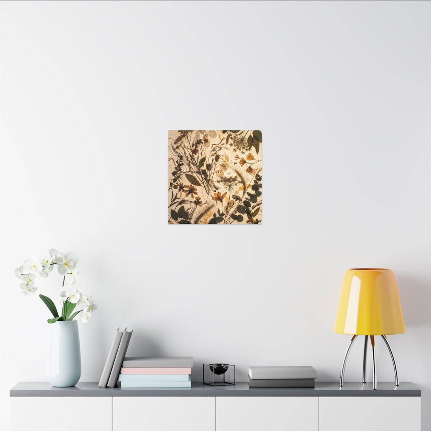 Dried Flowers Summer Canvas Art | Japandi Neutral Design