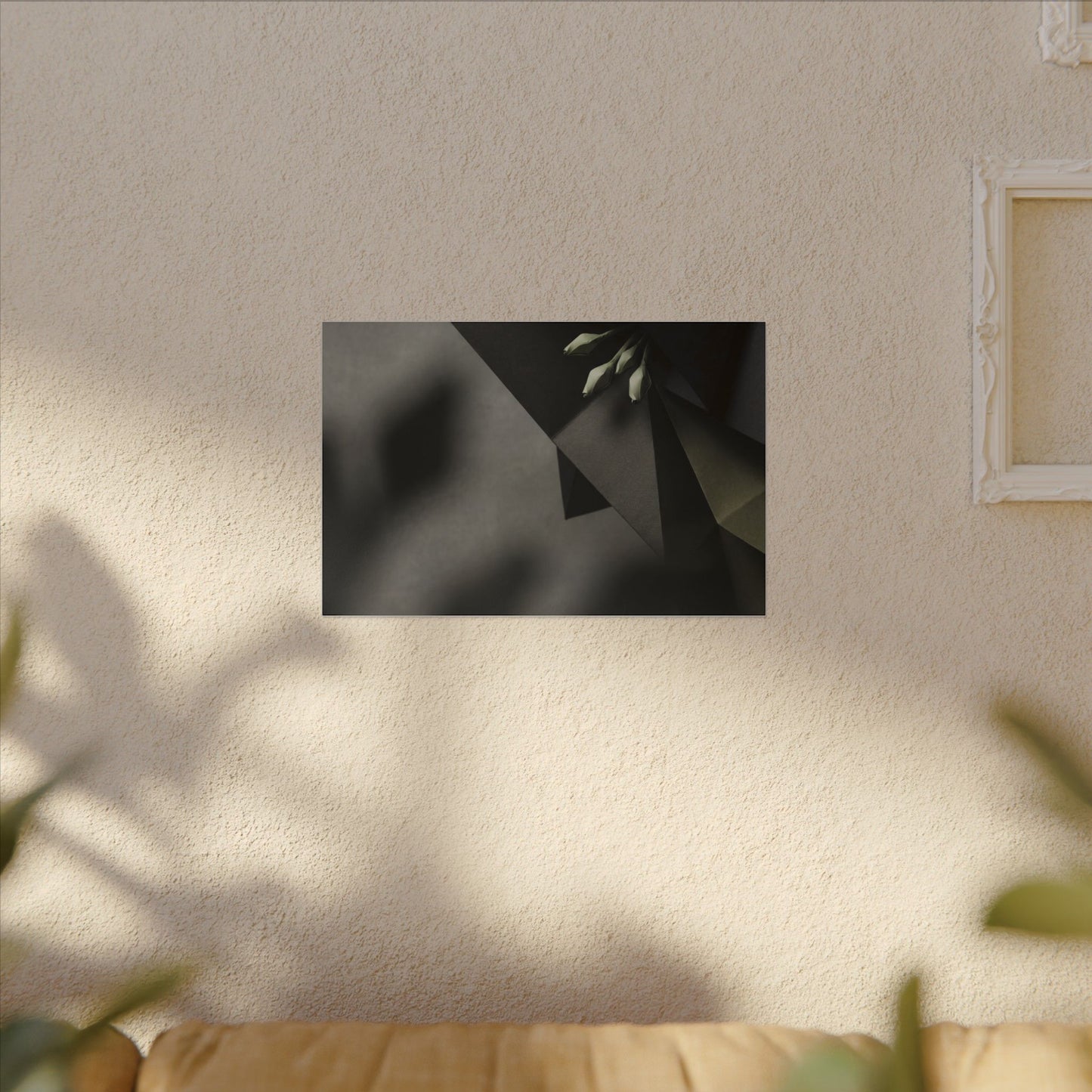 Paper Fold Moody Minimal Canvas Art | Luxurious Dark Japandi Art