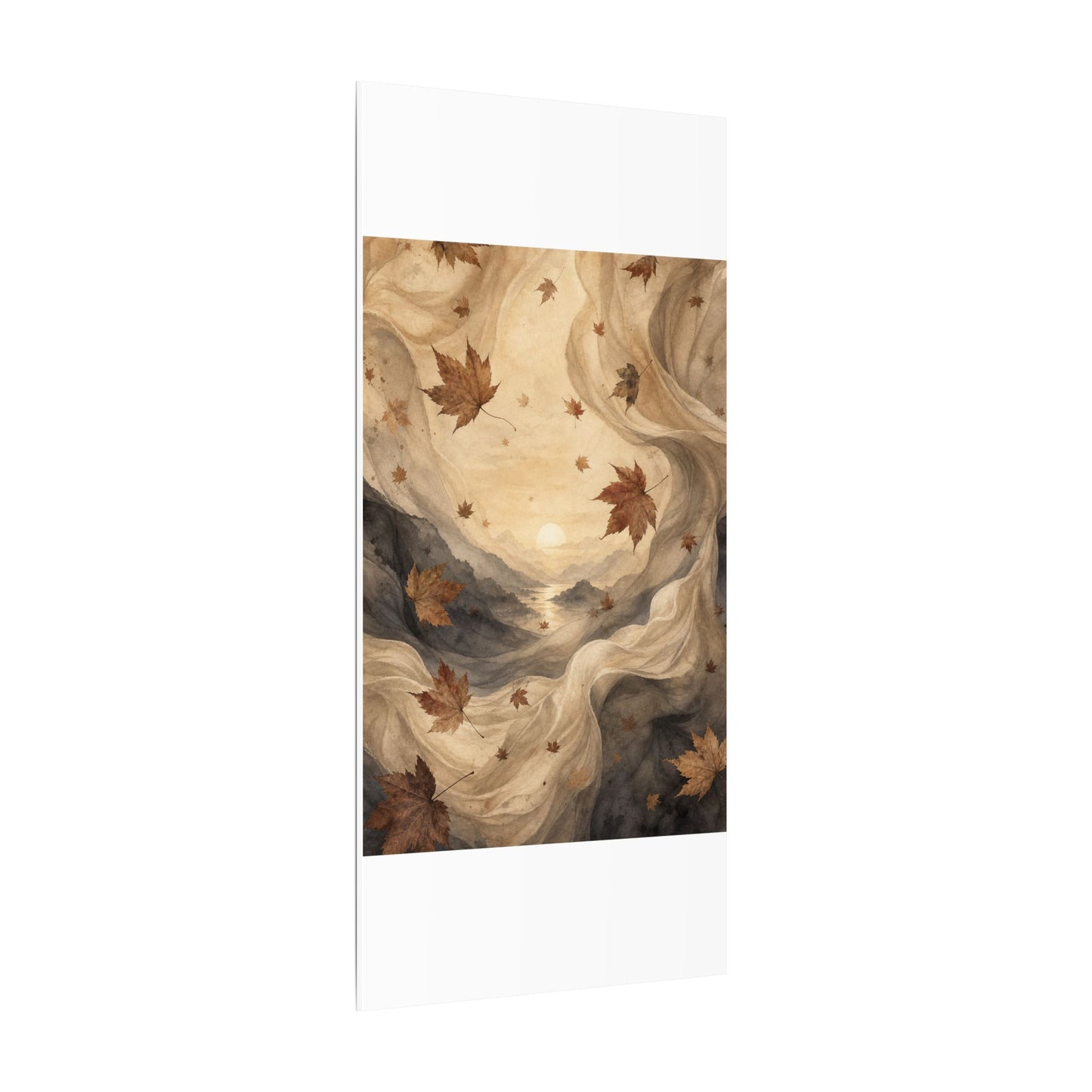Autumn Silk Drape Watercolor Canvas Art | Earthy Decor