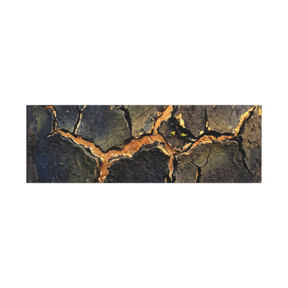 Cracked Earth Spring Canvas Art | Dark Japandi Atmospheric Design