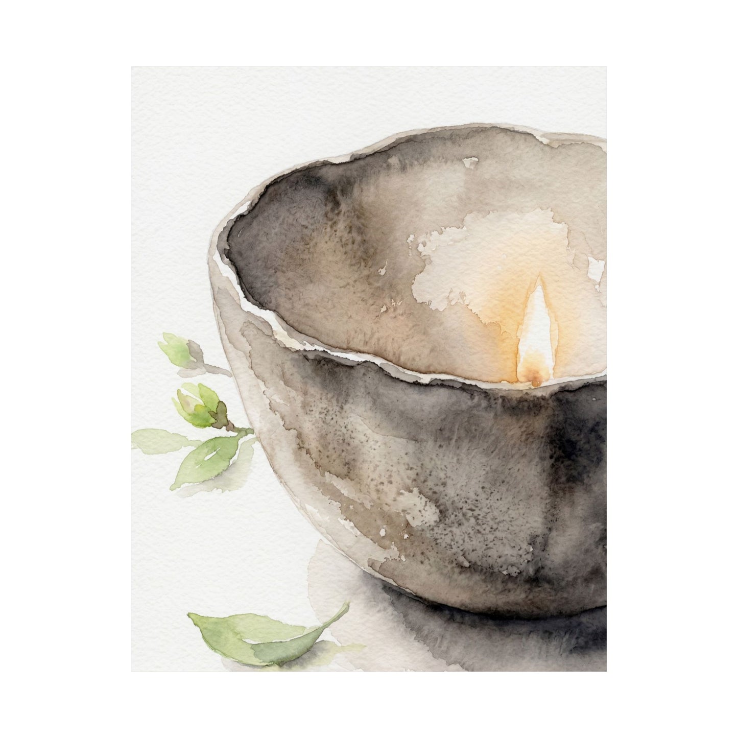 Spring Ceramic Bowl Watercolor Wall Art Print | Earthy Decor