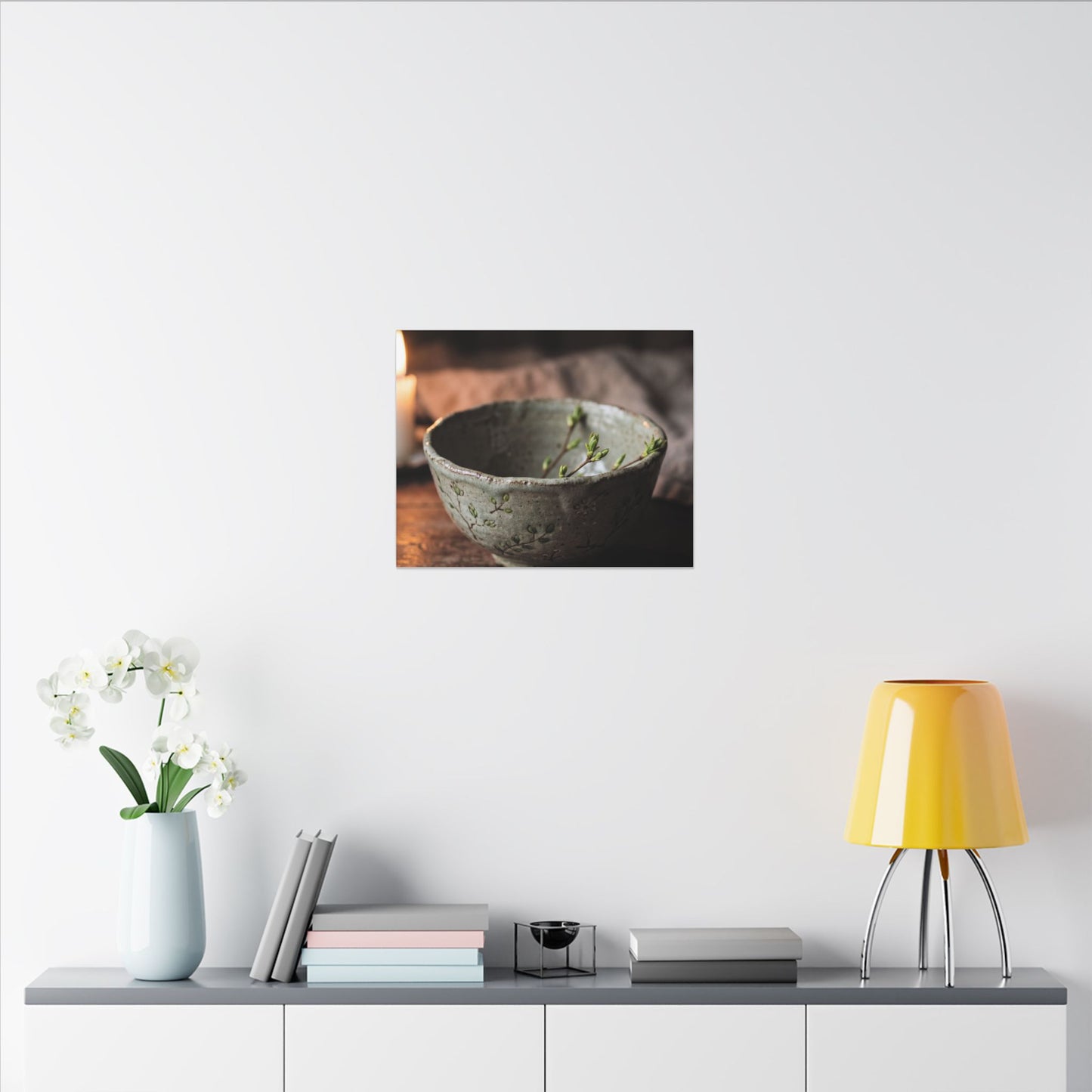 Ceramic Bowl Spring Canvas Art | Japandi Neutral Design
